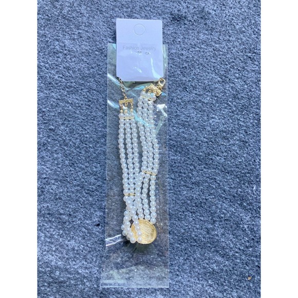 Simple Rhinestone‎ Multilayer Pearl Clavicle Necklace Pendant Designer for Women - Picture 4 of 5